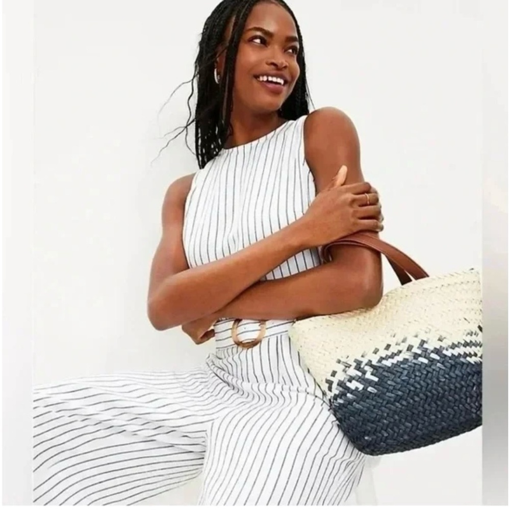 Striped LOFT Sleeveless Jumpsuit NWOT